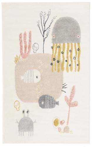 RugVista Octo Kinderteppich, 100 x 160 cm, Rosa | Moderne, Kinder, Rechteckig, Niedriger Stapel, Nur chemische Reinigung, Oeko-Tex 100, Ohne gefährliche Chemikalien