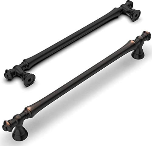 Amerdeco 6 Stück Möbelgriffe Öl Rieb Bronze, 192mm Lochabstand, Zinklegierung Schubladengriffe & Schrankgriffe für Küchenschränke & Kleiderschränke UK0017