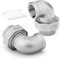 ERGAOBOY 2 PCS 304 Edelstahl 90 Grad Ellenbogen Verschraubung, 3/8 BSP Innengewinde x 3/8 BSP Innengewinde Rohrverschraubung für Wasser/Öl/Gas