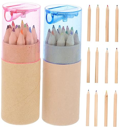 TEHAUX 24stücke Wasserlösliche Aquarellstifte Für Junge Mädchen Professionelle Buntstifte Zum Malen Farbmarker Mit Breiter Spitze Für Schule Und Hobby