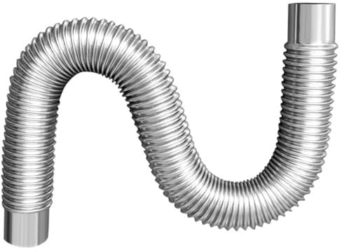 Zelbuck 6 cm Rauchabzugsrohr, Edelstahl Flexibles Rauchrohr Metallofenrohr, Wandkaminrohr Rauchkaminverlängerung for Holzöfen, Campingofenrohr(6 * 50cm)