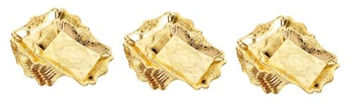 IMIKEYA 3 Set Piccolo Vassoio Creativo Bancali Vassoio Thun Tegliera Per Il The Candy Dolciumi Adorn Piatto Porta Caramelle Vassoio Per Tavolino Vassoio Snack Plastica Golden 12 Pezzi * 3