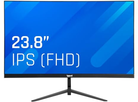 iggual – Monitor Full HD de 24 Pulgadas, Pantalla LED con Panel IPS, Monitor con Marco Ultra Fino 1920x1080, 75hz y Respuesta en 1ms, Conexión VGA Estándar, HDMI 1.4 y DisplayPort 1.2 (ML24S)