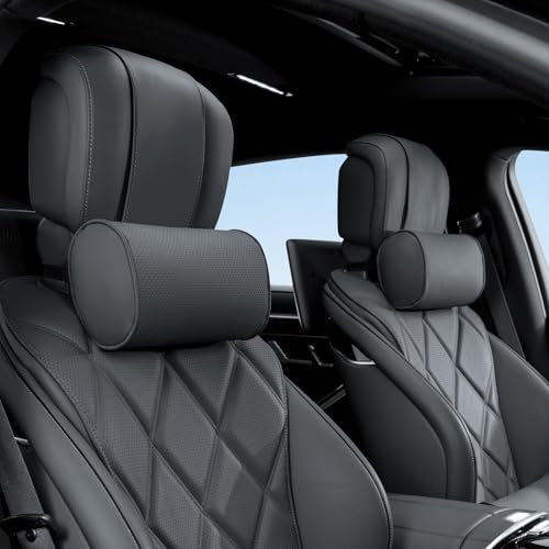 Ywooon 2 Pcs Cojin Reposacabezas Coche, Reposacabezas Coche Pillow Memory Foam Almohada Cervical para Coche, Ajustables para el Reposacabezas del Asiento del Coche