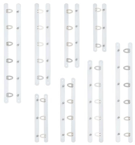WEBEEDY 8 Sets Spring Steel Corset Busk White Metal Corset Busks with Hook and Eye Steel Boning for Corsets Making DIY Wedding Dress Underwears Women's Costume Closure, 15/20/25/30 cm Length