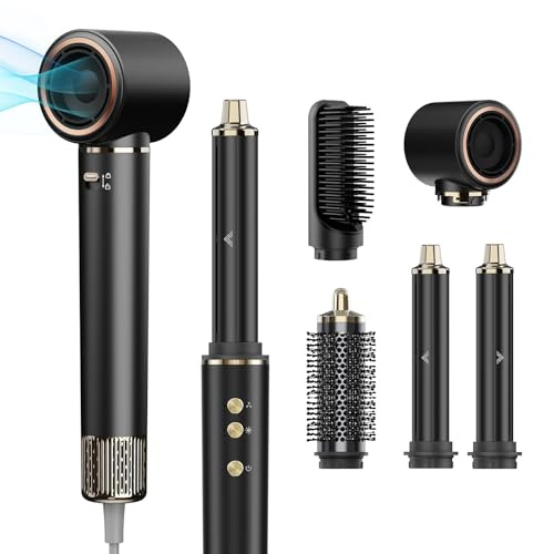 Al salama 5 in 1 Hairstyler mit One-Touch Cool Shot & Air Coanda Wrap | 110.000 RPM Ultra-Fast Salon Air-Styler für Frauen | Professional Haarstyling Geräte, Curler & Dryer Set für Zuhause & Reisen