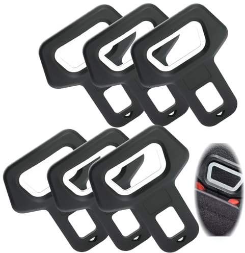 6 Stück Anschnaller Adapter Kompatibel mit Autozubehör Für Autositze, Ersatzstecker aus Kunststoff und Metall, Sicherheits- und Schutzclip für Autositzgurte, Schwarz