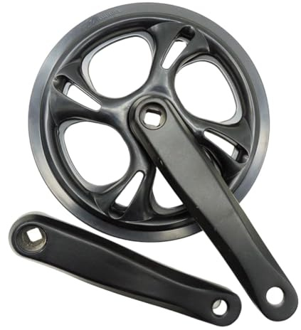 QOXEZY Klappbare Kurbelgarnitur für Fahrrad, 48T, 165 mm, Aluminiumlegierung, Kurbel-Set für Fixie, Straße, MTB und E-Bikes