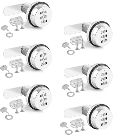 WENLISELL 6 PCS Security Combination Cam Locks, 25mm, 3 Digit Code