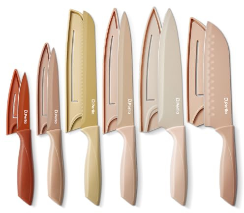 D.Perlla cuchillos cocina,12 pzs juego de cuchillos de cocina,colores,funda