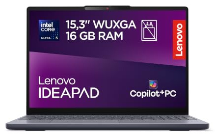 Lenovo IdeaPad Slim 3 Gen 11 – Ordenador Portátil 15.3 WUXGA (Intel Core Ultra 5 322, Copilot+ PC, 16 GB RAM, 1 TB SSD, Wi-Fi 6, USB-C, Windows 11 Home) Teclado QWERTY Español - Gris Luna