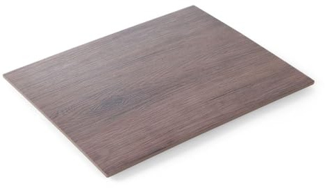 HENDI Servierplatte, Bruchfest, Hygienisch, Temperaturbeständig von -20° bis 70°C, nicht Mikrowellengeeignet, Melamin, GN 1/2, 325x265x(H) 10mm, Eichenholzoptik