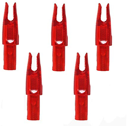 Zhan Yi Arrow Nocks 0.246 inch Inside Diameter Inserts 6.20mm 60 Pack for Archery Standard Size(0.244 to 0.246) Arrows (Clear Red)
