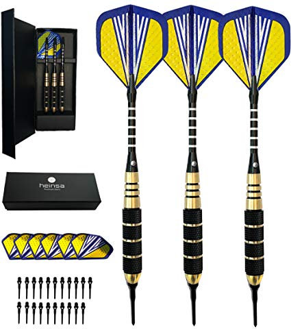 heinsa Soft Darts Pfeile, Dartpfeile mit Kunstoffspitze 18g, Softdarts E Dart, 3 Stück