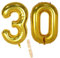 2 Luftballons Zahl 30 Gold , 40 Aufblasbar Helium Folienballon Zahlen Ballons Figuren,Nummer Riesen Folie Luftballon für Junge Geburtstag Party Dekoration, Valentinstag, Abschlussball (xxxl 100cm)