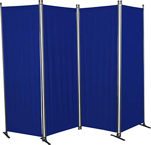 Angerer Freizeitmöbel GmbH Paravent - Raumteiler & Raumtrenner Sichtschutz - Outdoor Paravent für Windschutz & Schatten auf Balkon (4-teilig, Swingtex blau)