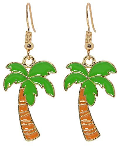 Bluebubble SUMMER LOVE Dangle Earrings on Gift Card (Paradise Palm Tree (Green))