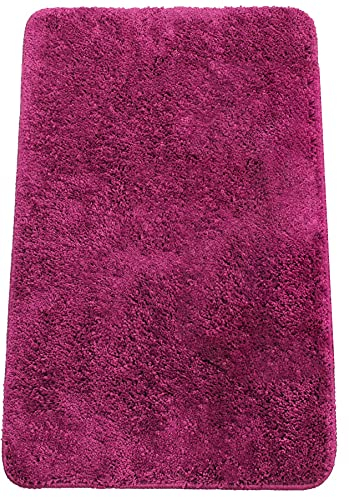 Brandsseller Badezimmerteppich 50x80 cm Badvorleger Badematte Badteppich rechteckig Chenille rutschfest saugstark maschinenwaschbar - Lila