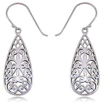 Nature Rebel Boho Damen Ohrringe 925 Silber Tropfen Orientalisch Ornament
