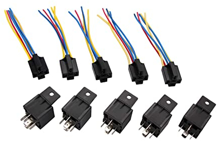 5 x Madlife Garage KFZ Relais 12V 40A Schließer Öffner Wechselrelais Relaissockel Umschalter Sockel Schließerrelais Umschaltrelais