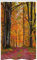 ABAKUHAUS Herbst Schmaler Duschvorhang, Gelbes Blatt Baum im Wald, Badezimmer Deko Set aus Stoff mit Haken, 120 x 180 cm, Aprikose Braun Rot