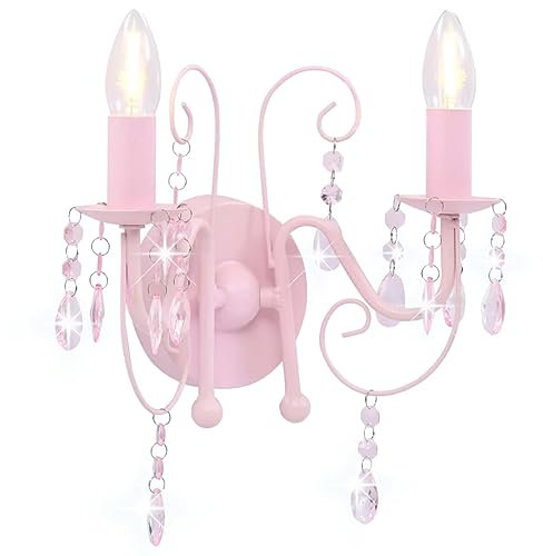 Applique murale à perles Rose 2 ampoules E14