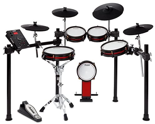 Alesis Drums Crimson II SE - Set de bateria electronica, entrada/salida MIDI, parches de malla 2-zonas, ride 3-zonas, platillos+choke, doble bombo opc, Negro