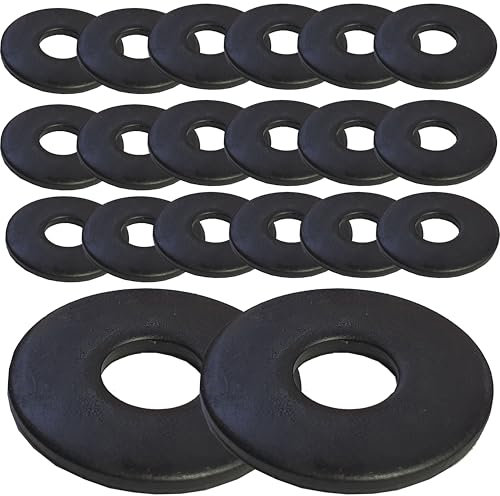 Rondelles noires en acier inoxydable (20, M6 x 24 mm)