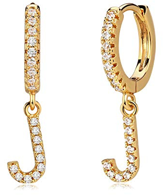 MYEARS Damen-Kreolen, goldfarben, 18 Karat Gold, filigran, hypoallergen, personalisierbar, Schmuckgeschenk – 26 Buchstaben