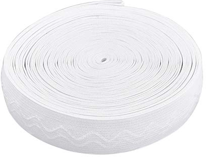 BENECREAT 10 Yards 25mm breites rutschfestes elastisches Silikon Greiferband Flaches Taillenband, das elastisches Band für das Kleidungsnähprojekt näht, weiß
