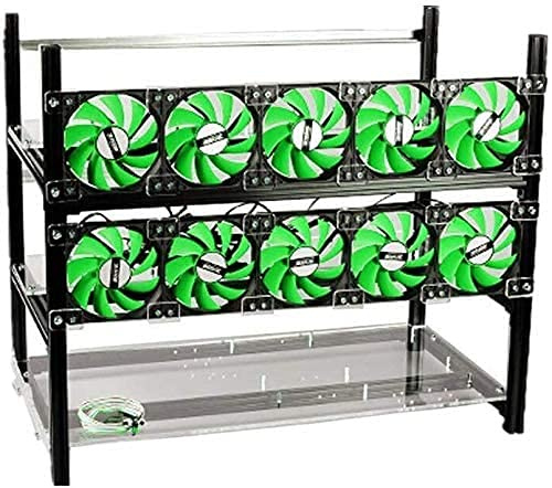 12GPU Open Air Mining Case Stapelbares Computergehäuse Grafikkartenrahmen-Rig für BTC LTC Ethereum ETH ETC
