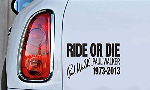 myrockshirt Ride or Die Paul Walker 20 cm Aufkleber Autoaufkleber Sticker ohne Hintergrund