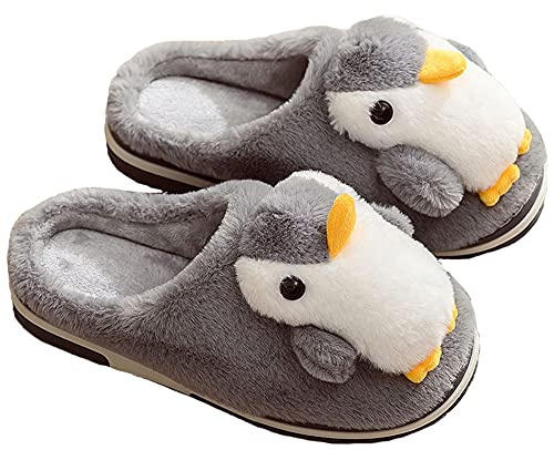 LANFIRE Big Kid und Erwachsene Baumwoll hausschuhe Pinguin Hausschuhe Plüschhausschuhe Tierhausschuhe Damenschuhe