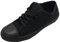 GladRags Mens Boys Low Top Canvas Lace Up Trainers Pumps Plimsolls, All Black Size 9