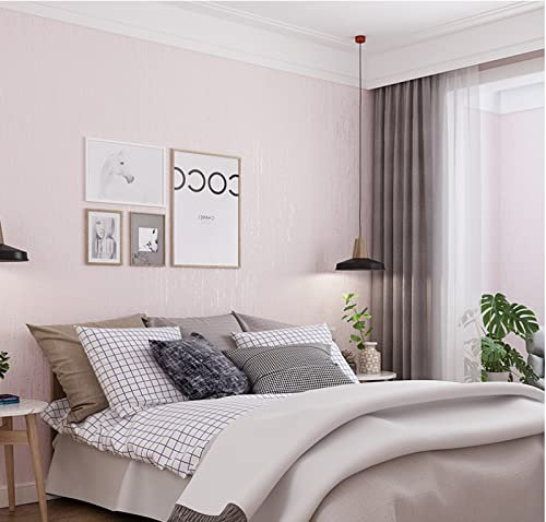 ZAHHYG Papier Peint Panoramique Texture Rose Pâle Papier Peint Adhesif Moderne Papier Peint 3D Salon Papier Peint Intissé Chambre D’enfants Décoration Murale Papiers Peints53x1000cm