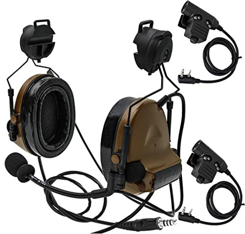 Dual Communication Tactical Helmhalterung Version ARC Adapter Track Headset Shooting Noise Cancelling,Cb
