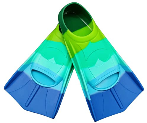 Fadgesy Aletas de entrenamiento de natación, cómodas aletas de silicona para nadar y bucear, tamaño adecuado para niños, niñas, niños y adultos (S, seis coloridos-C)