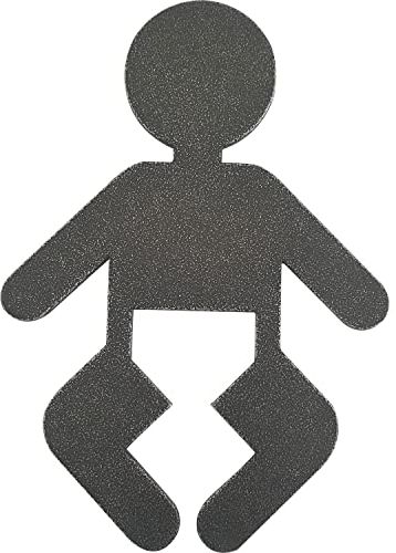 HALCÖ WC Schild Wickelraum, Toiletten Symbol zum Kleben, Toilettenschild Wickeln, Eisen verzinkt patiniert