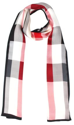 ANDANTINO Schal aus 100 % Seide für Damen, 150 x 16 cm, langer Schal als Kopftuch und Halstuch, länglicher Haarwickel, mit Geschenkverpackung, schwarz/weiß, Large