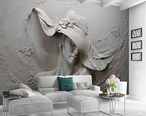 CILODO Papier Peint Panoramique 3D Secours&Femme 3D Papier Peint pour Salon Chambre Restaurant Enfant Décoration Murale 350cm×250cm(LxH)