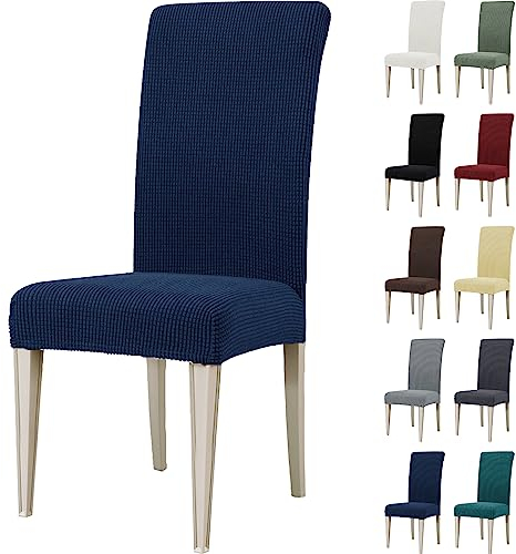 Ystyle Stretch Stuhlhussen 4er Set, Stuhlbezug Elastisch Abnehmbarer Waschbarer, Universal Hussen Für Stühle, Stuhlbezüge Chair Cover Für Hotel Bankett Küche Restaurant Hochzeit Party, Blau