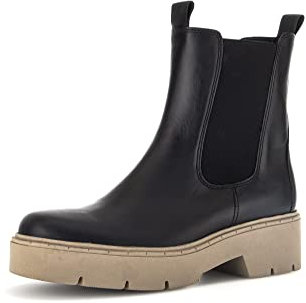 Gabor Damen Chelsea Boots, Frauen Stiefeletten,Wechselfußbett,Best Fitting,Schlupfstiefel,flach,Stiefel,Bootee,schwarz (Taupe),38 EU / 5 UK