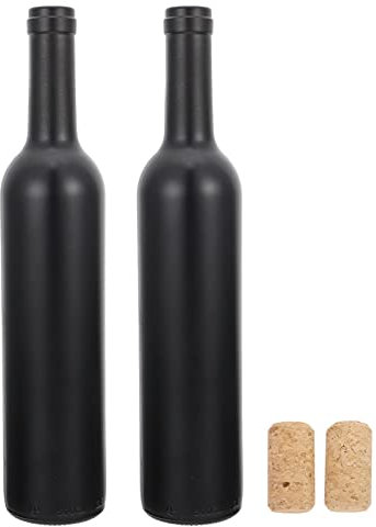 OSKOE Black Vase Black Vase Empty Red Wine Bottles: Glass Wine Bottle with Wine Bottle Corks 2Pcs Reusable Wine Bottles with Stopper for Wine Cellars Party Home Use Potion Bottles Potion Bottles