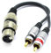 VITALCO Adaptador XLR hembra a 2 x RCA macho adaptador micrófono 3 polos a macho RCA cable audio adaptador
