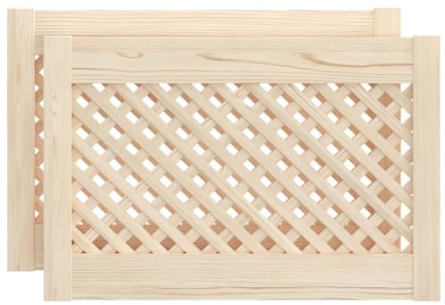 vidaXL Schranktüren 2 Stk. Gitterdesign 59,5x39,5 cm Massivholz Kiefer