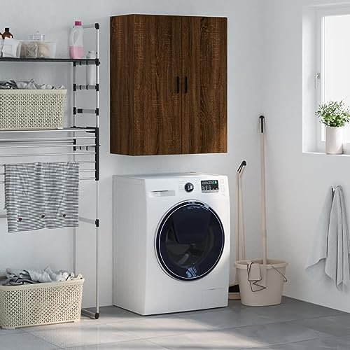 ZEYUAN Armario de Pared marrón Roble 69,5x34x90 cm, Mueble Auxiliar, Mueble De Cocina, Armarios De Cocina, Armario Colgar, Auxiliares para Baños, Armarios Baño - 828443