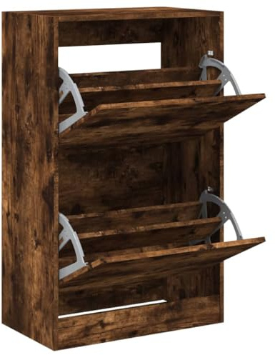 vidaXL Schuhschrank Räuchereiche 60x34x96,5 cm Holzwerkstoff