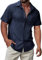 Meilicloth Mens Shirts Short Sleeve Casual Beach Hawaiian Shirt Button Down Shirts for Men Adult with Front Pockets Blue Large(42R)