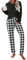 Ekouaer Pyjama Femme Hiver Vêtements De Nuit Chaud Pyjama 2 Pièces Cordon de Serrage à La Taille et Poche Carreaux, Noir et Blanc, XL