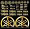 GENERICO ADESIVI COMPATIBILI PER YAMAHA TMAX T- MAX 500-530 - 560 COLORE ORO KIT 35 PEZZI